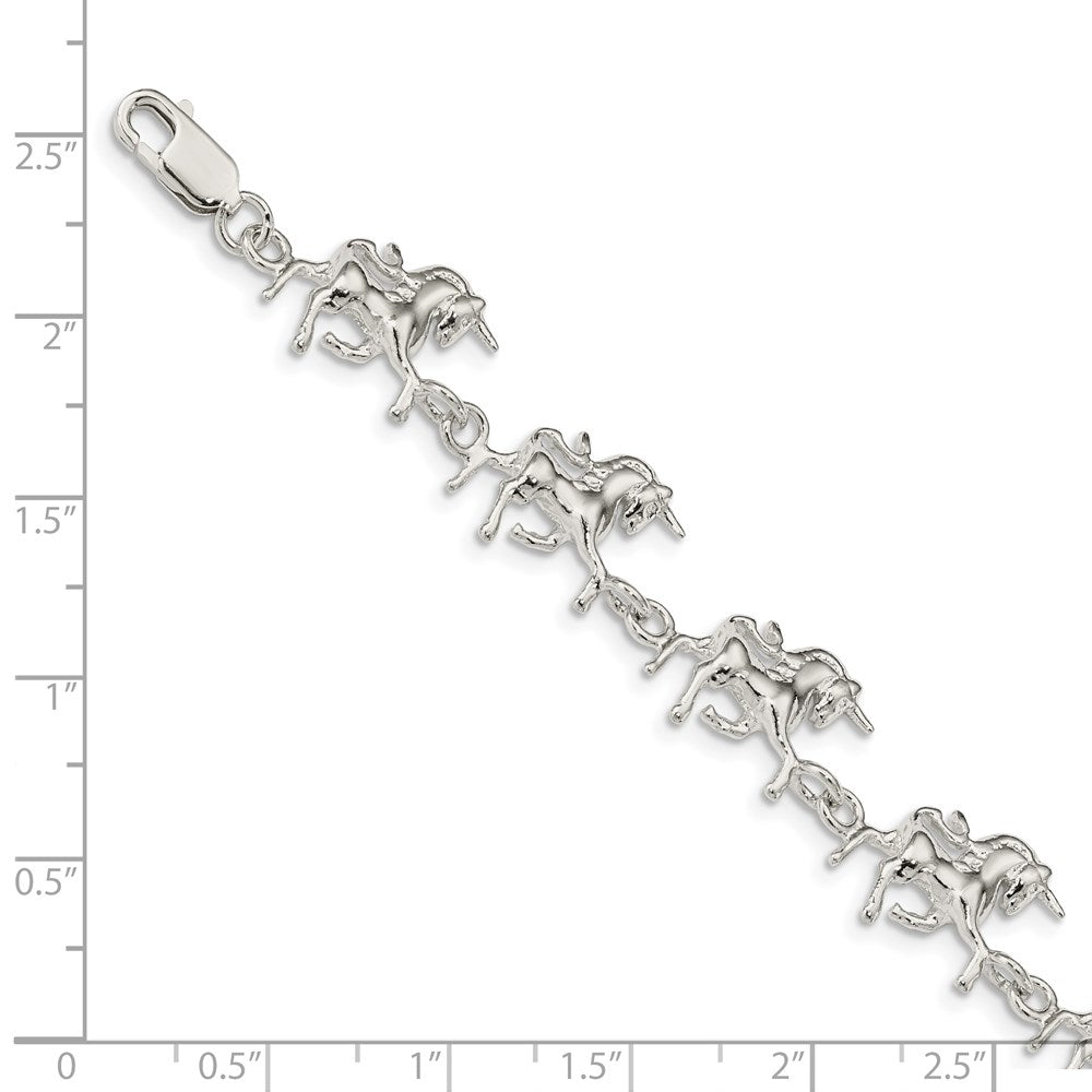 Sterling Silver Unicorns Bracelet QA14-7