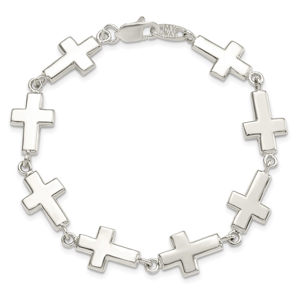 Sterling Silver Crosses Bracelet QA25-7
