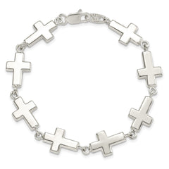 Sterling Silver Crosses Bracelet QA25-7