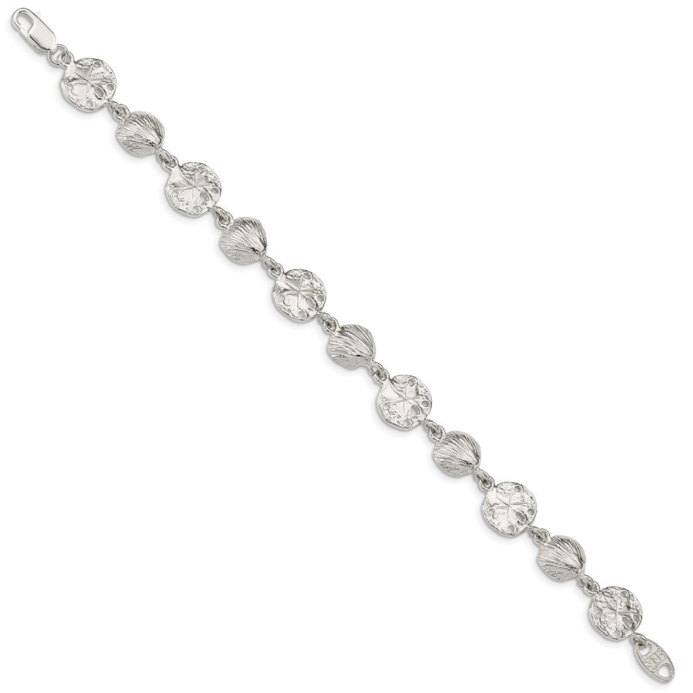 Sterling Silver Seashells and Sand Dollars Bracelet QA31-7