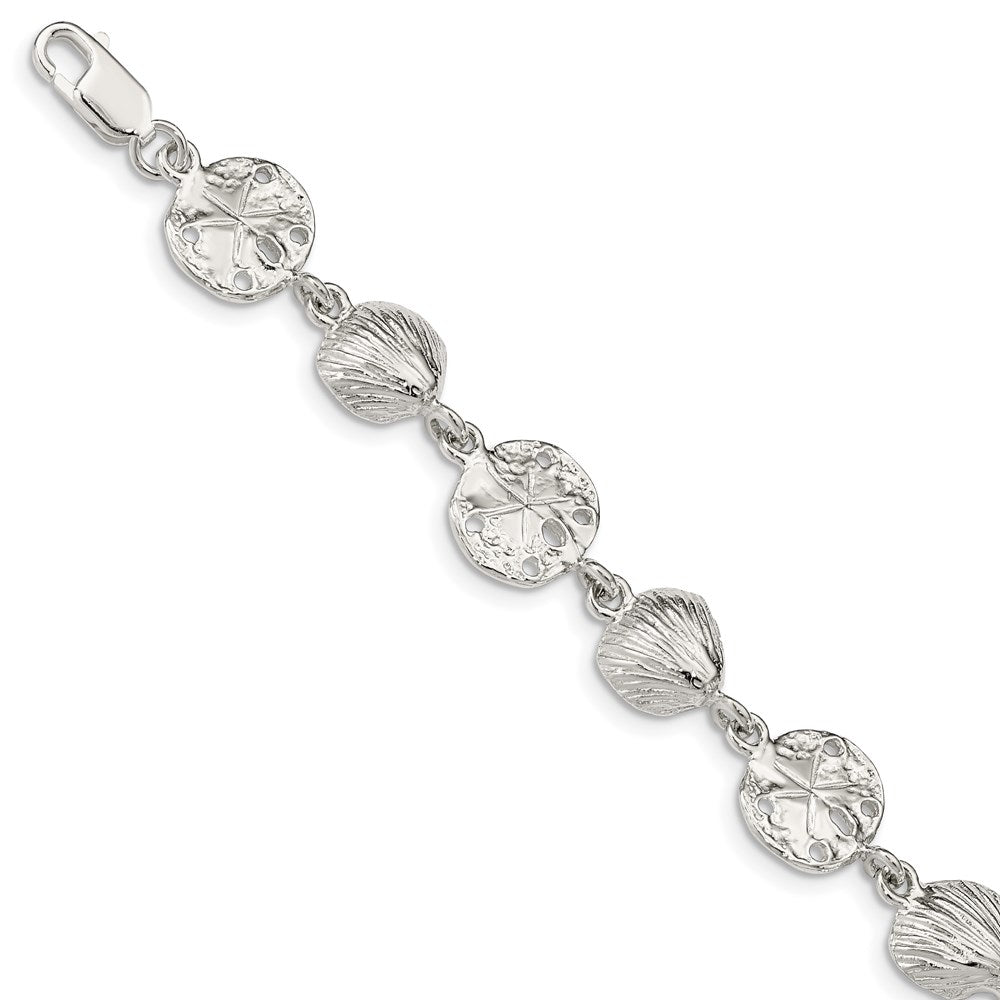 Sterling Silver Seashells and Sand Dollars Bracelet QA31-7