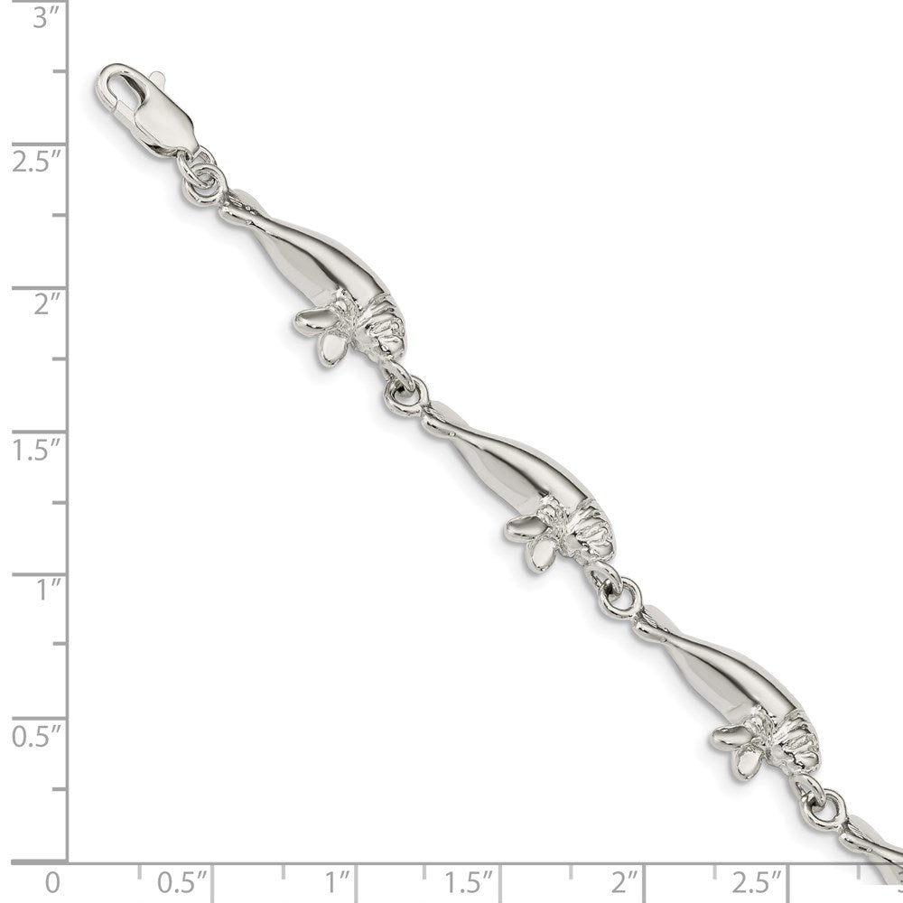 Sterling Silver Manatees Bracelet QA36-7