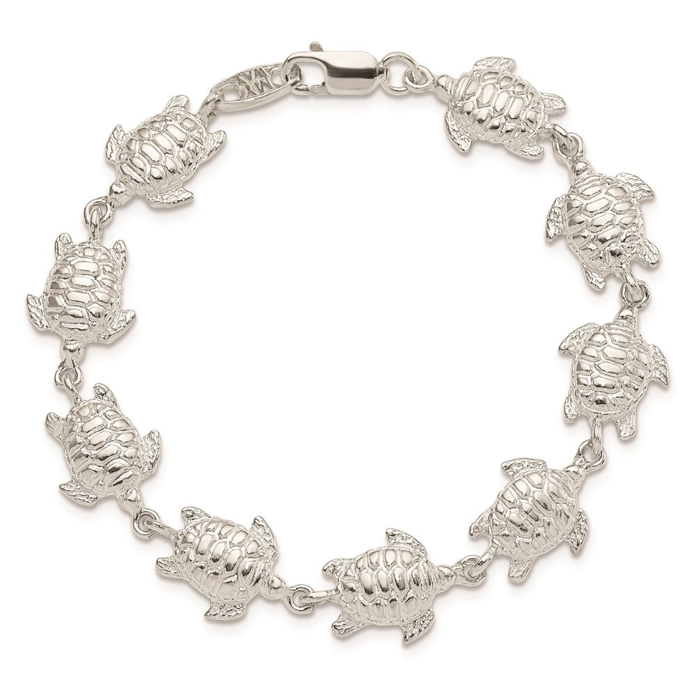 Sterling Silver Sea Turtles Bracelet QA40-7