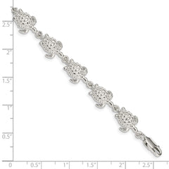 Sterling Silver Sea Turtles Bracelet QA41-7
