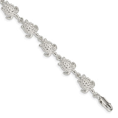 Sterling Silver Sea Turtles Bracelet QA41-7