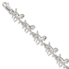Sterling Silver Horses Bracelet QA5-7