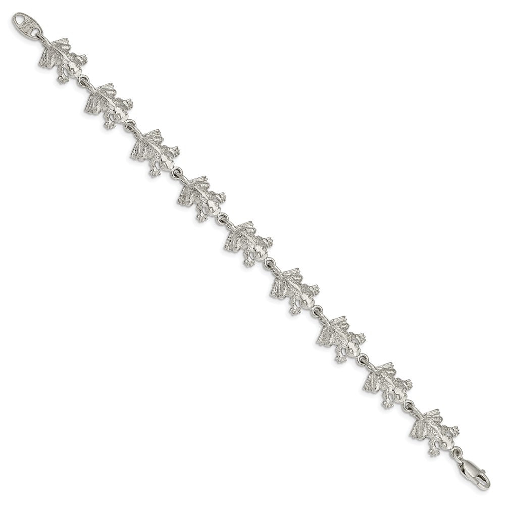 Sterling Silver Frogs Bracelet QA54-7