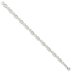 Sterling Silver Polished Elephant Bracelet QA70-7.5