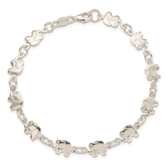 Sterling Silver Polished Elephant Bracelet QA70-7.5