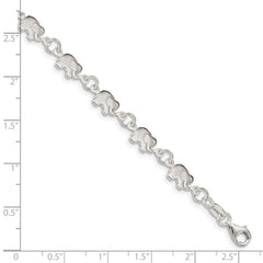 Sterling Silver Polished Elephant Bracelet QA70-7.5