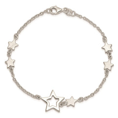 Sterling Silver Star Bracelet QA71-7.5