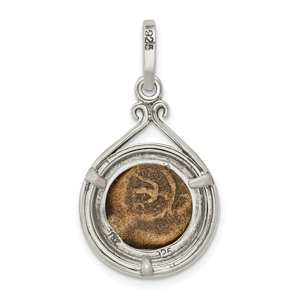 Ancient Coins Sterling Silver and Bronze Antiqued Widow's Mite Coin Pendant with a Certificate of Authenticity QAC101
