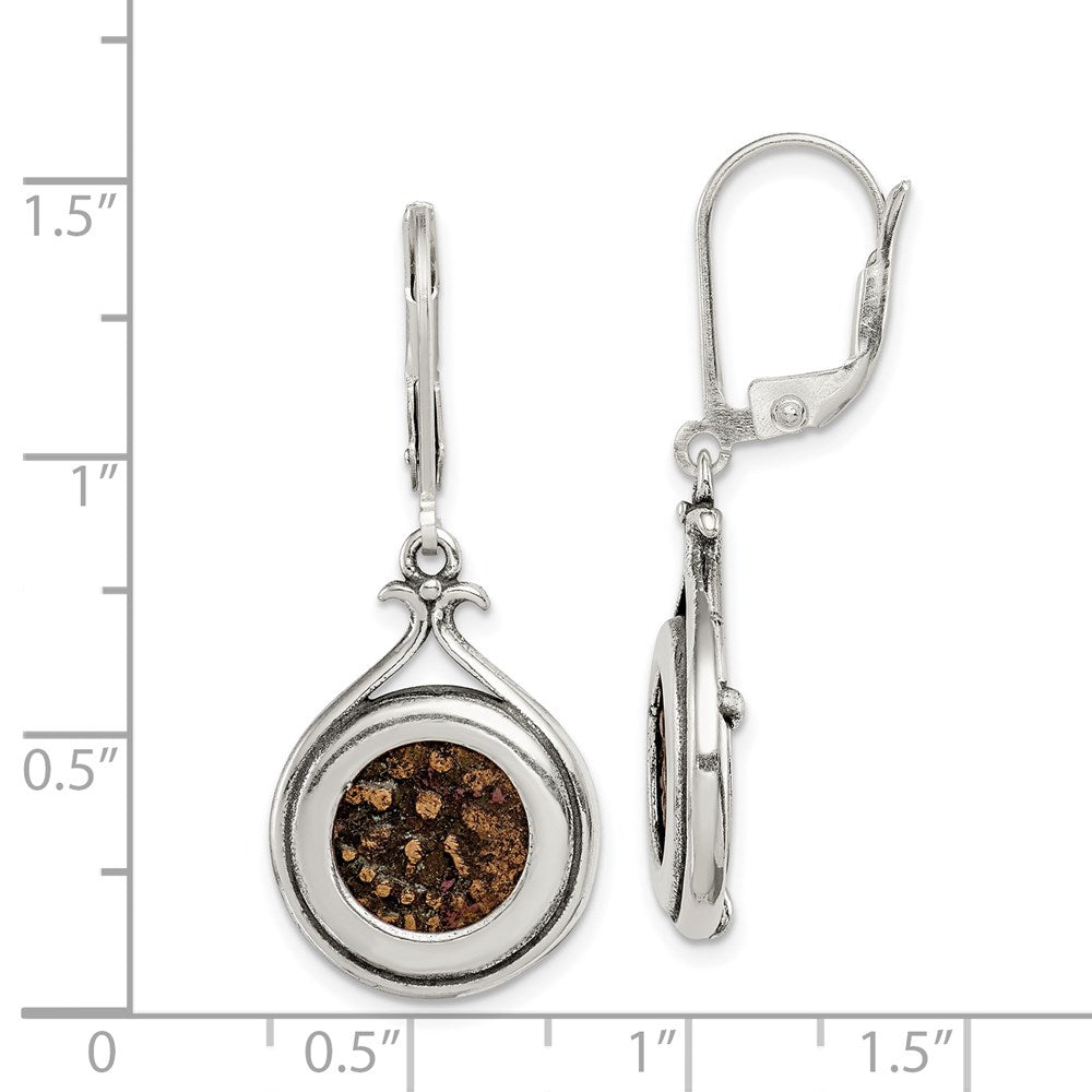 QAC108 Ancient Coins Sterling Silver and Bronze Antiqued Widow's Mite Coin Leverback Dangle Earrings with a Certificate of Authenticity