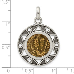 Ancient Coins Sterling Silver and Bronze Antiqued Agrippa Coin Pendant with a Certificate of Authenticity QAC133