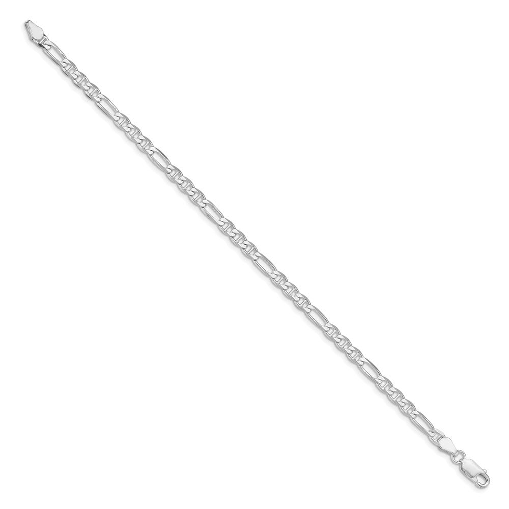 Sterling Silver Rhodium-plated 3.75mm Figaro Anchor Chain QAF100R-8