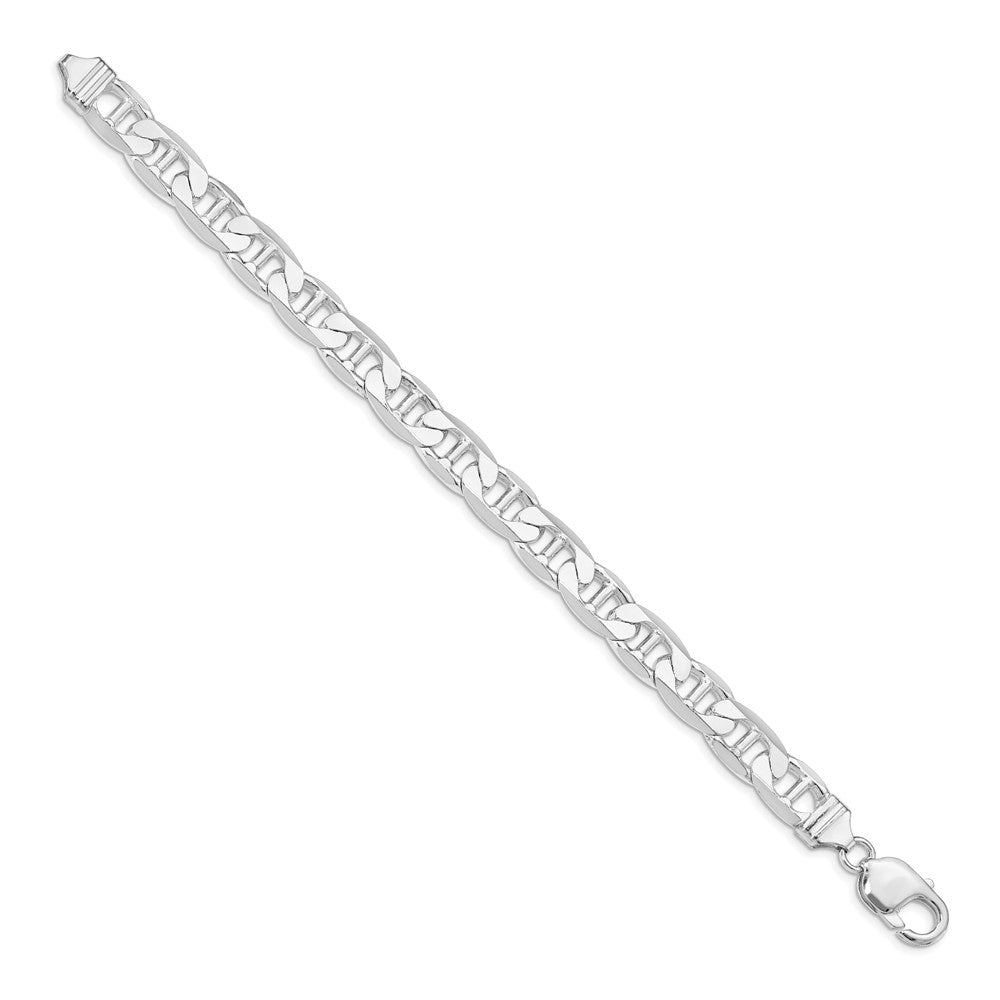 Sterling Silver Rhodium-plated 9.5mm Flat Anchor Chain QAN250R-8