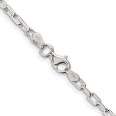 Sterling Silver Rhodium-plated 2.9mm Diamond-cut Long Link Cable ChainQAR080R