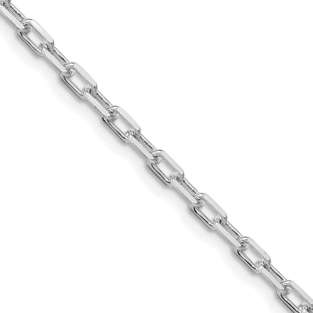 Sterling Silver Rhodium-plated 2.9mm Diamond-cut Long Link Cable ChainQAR080R