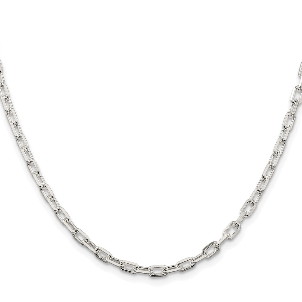 Sterling Silver Rhodium-plated 3.75mm Diamond-cut Long Link Cable ChainQAR100R