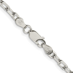 Sterling Silver Rhodium-plated 3.75mm Diamond-cut Long Link Cable ChainQAR100R