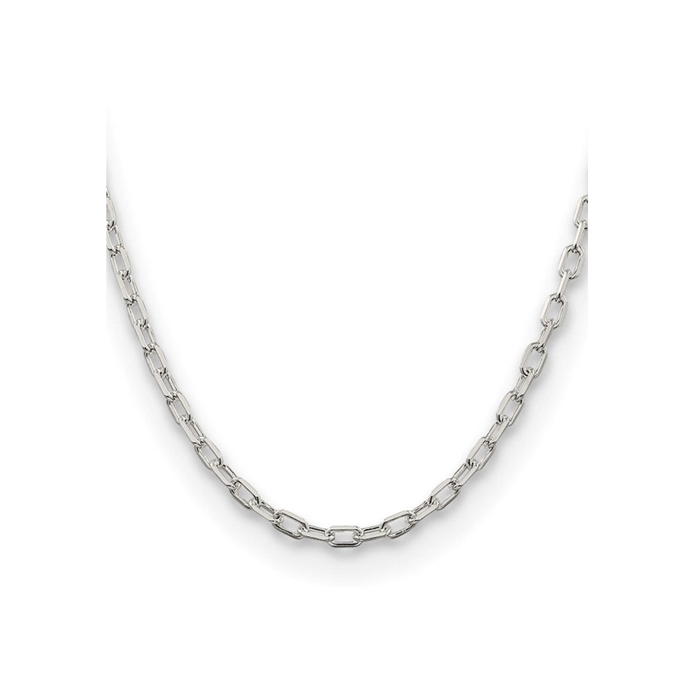 Sterling Silver Rhodium-plated 4.5mm Diamond-cut Long Link Cable Chain QAR120