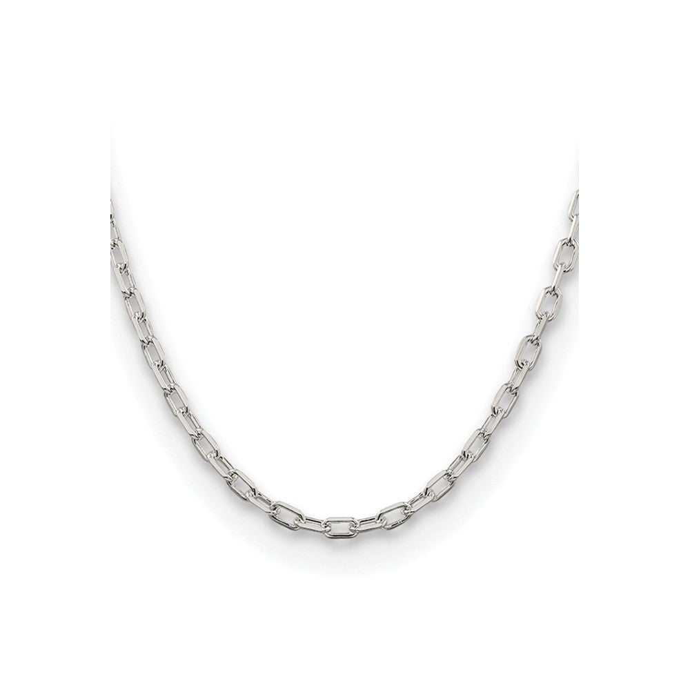 Sterling Silver Rhodium-plated 4.5mm Diamond-cut Long Link Cable ChainQAR120R