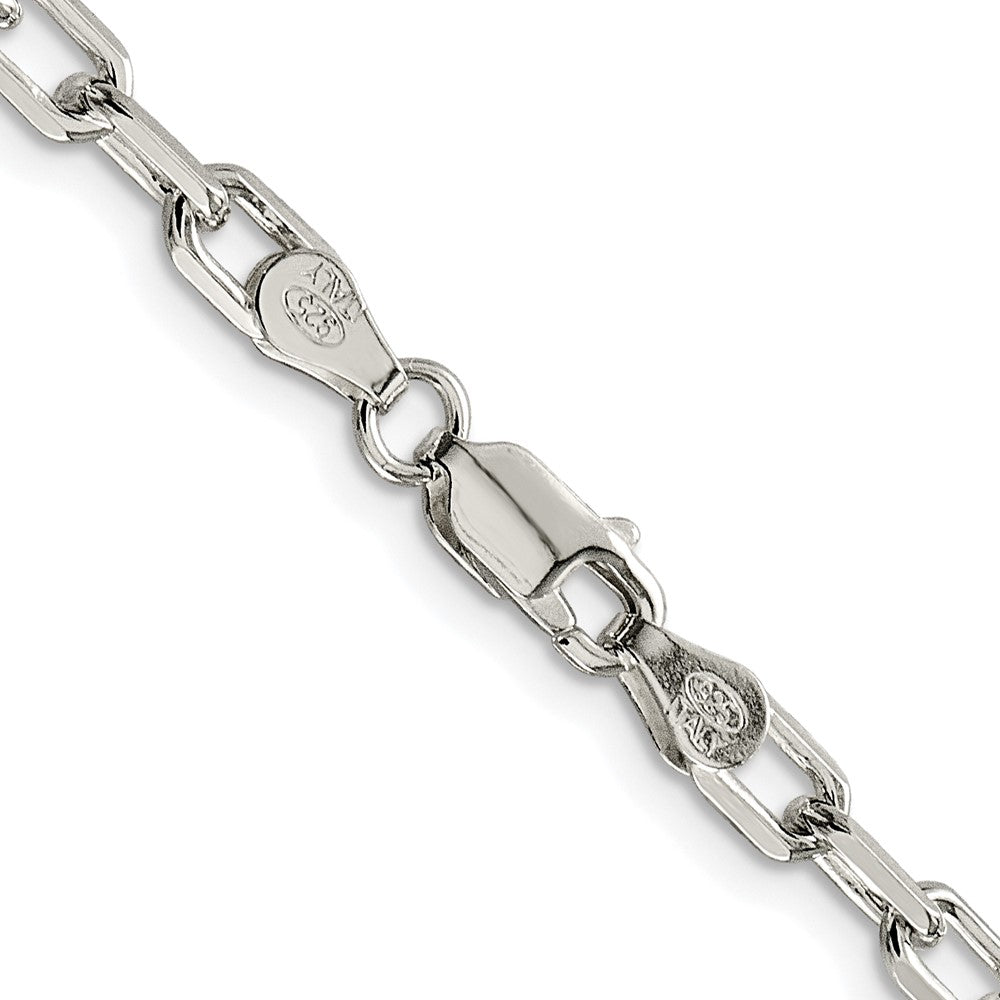 Sterling Silver Rhodium-plated 4.5mm Diamond-cut Long Link Cable ChainQAR120R