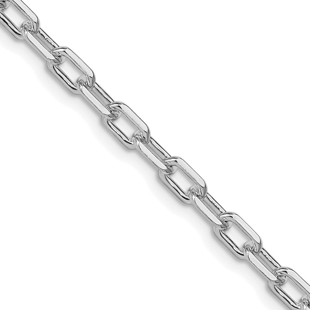 Sterling Silver Rhodium-plated 4.5mm Diamond-cut Long Link Cable ChainQAR120R