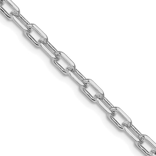 Sterling Silver Rhodium-plated 4.5mm Diamond-cut Long Link Cable ChainQAR120R