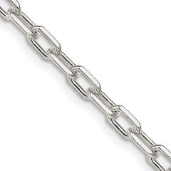 Sterling Silver Rhodium-plated 4.5mm Diamond-cut Long Link Cable Chain QAR120