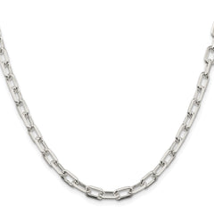 Sterling Silver Rhodium-plated 5.75mm Diamond-cut Long Link Cable ChainQAR150R