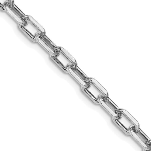 Sterling Silver Rhodium-plated 5.75mm Diamond-cut Long Link Cable ChainQAR150R