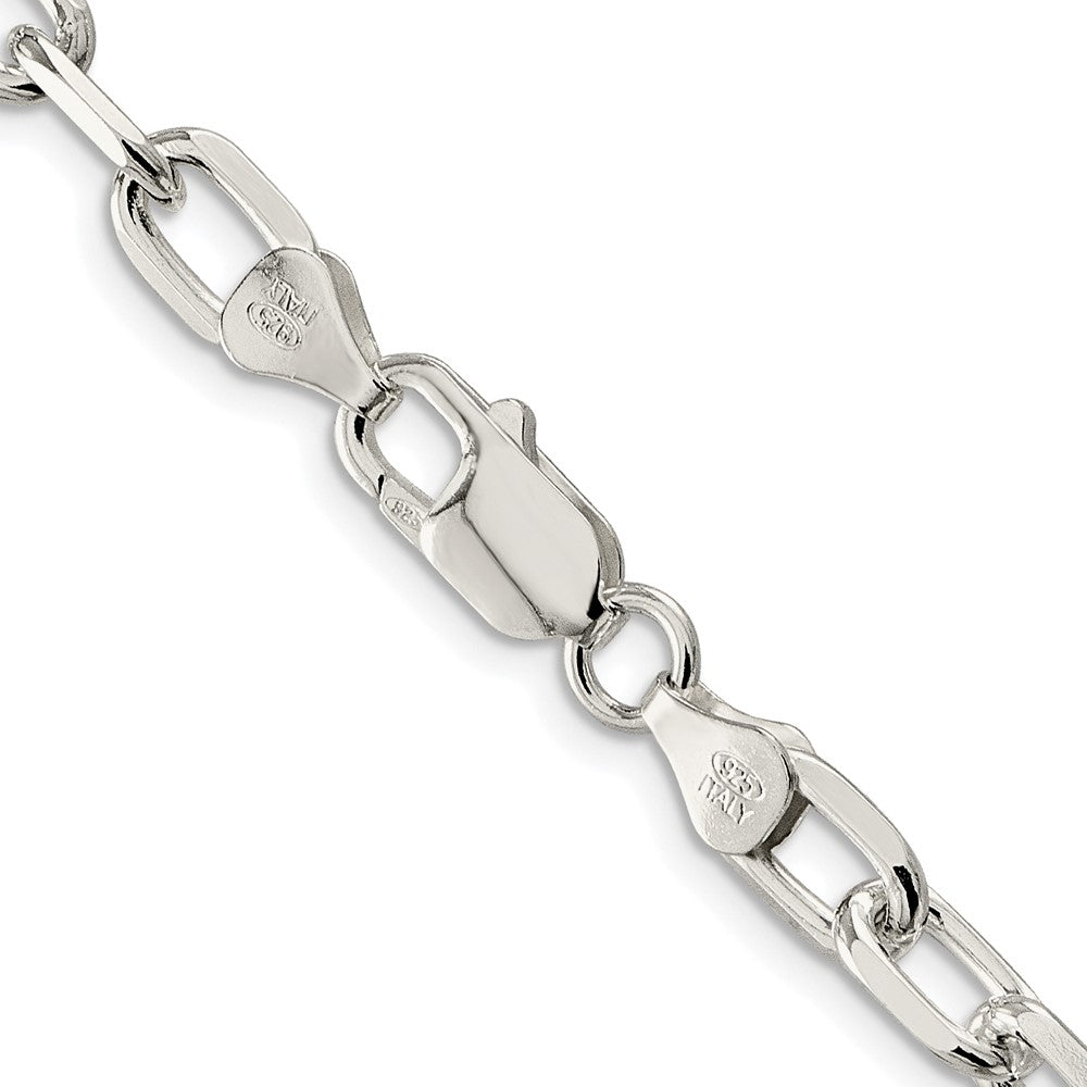 Sterling Silver Rhodium-plated 6.65mm Diamond-cut Long Link Cable ChainQAR180R