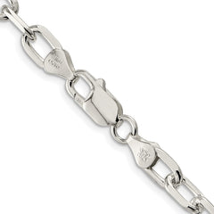 Sterling Silver Rhodium-plated 6.65mm Diamond-cut Long Link Cable ChainQAR180R