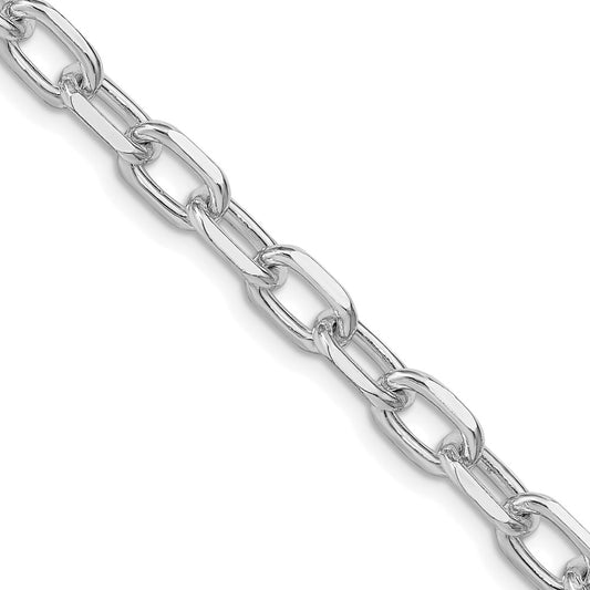 Sterling Silver Rhodium-plated 6.65mm Diamond-cut Long Link Cable ChainQAR180R