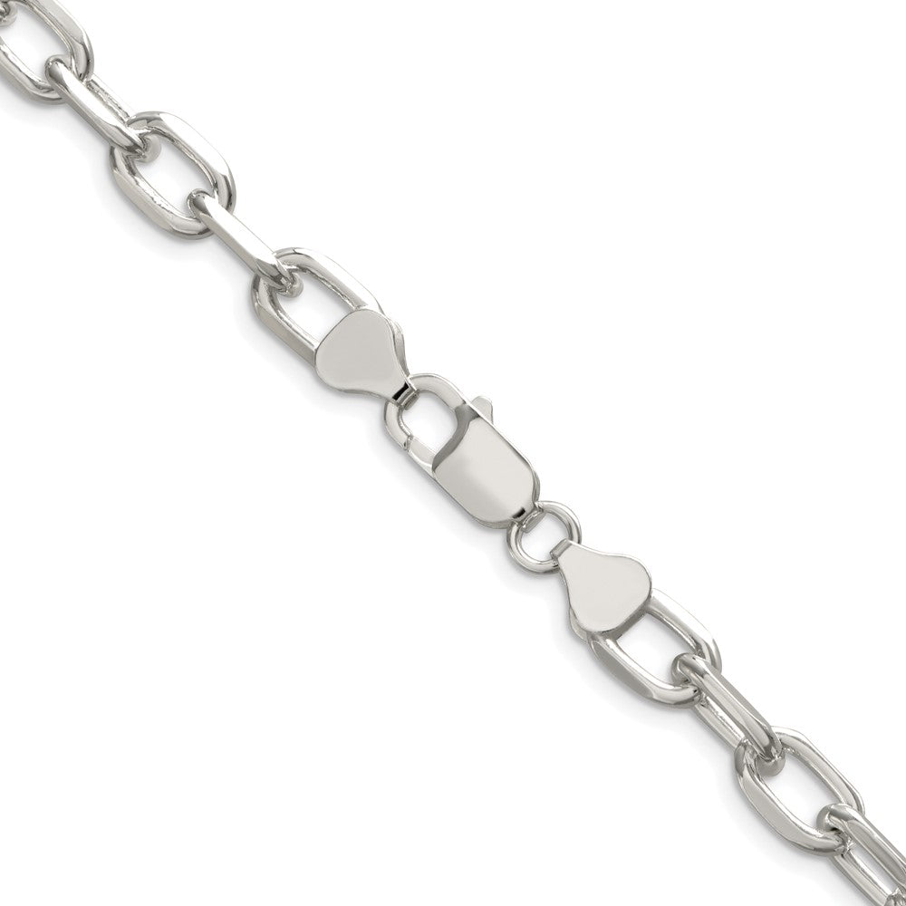 Sterling Silver Rhodium-plated 7.5mm Diamond-cut Long Link Cable ChainQAR200R