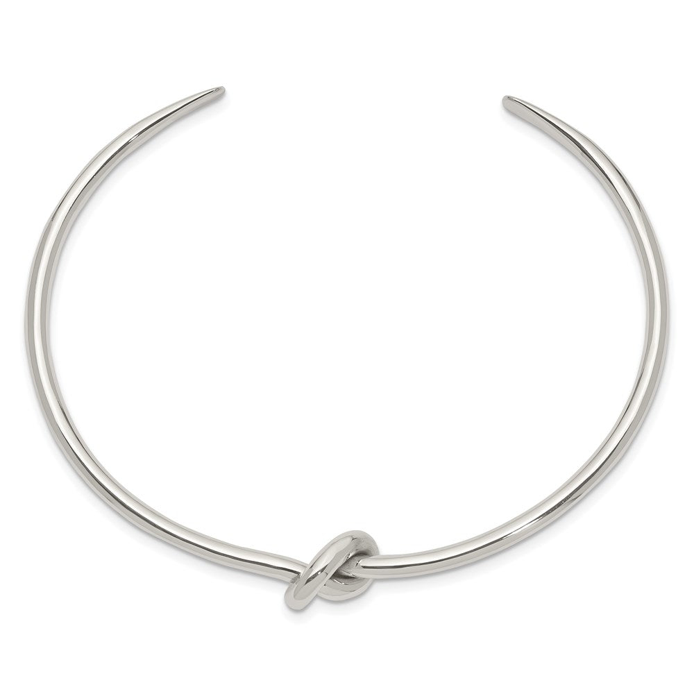 Sterling Silver Polished Knot Bangle QB1003