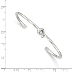 Sterling Silver Polished Knot Bangle QB1003