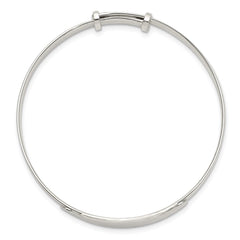 Sterling Silver Polished Adjustable ID Baby Bangle Bracelet QB1051