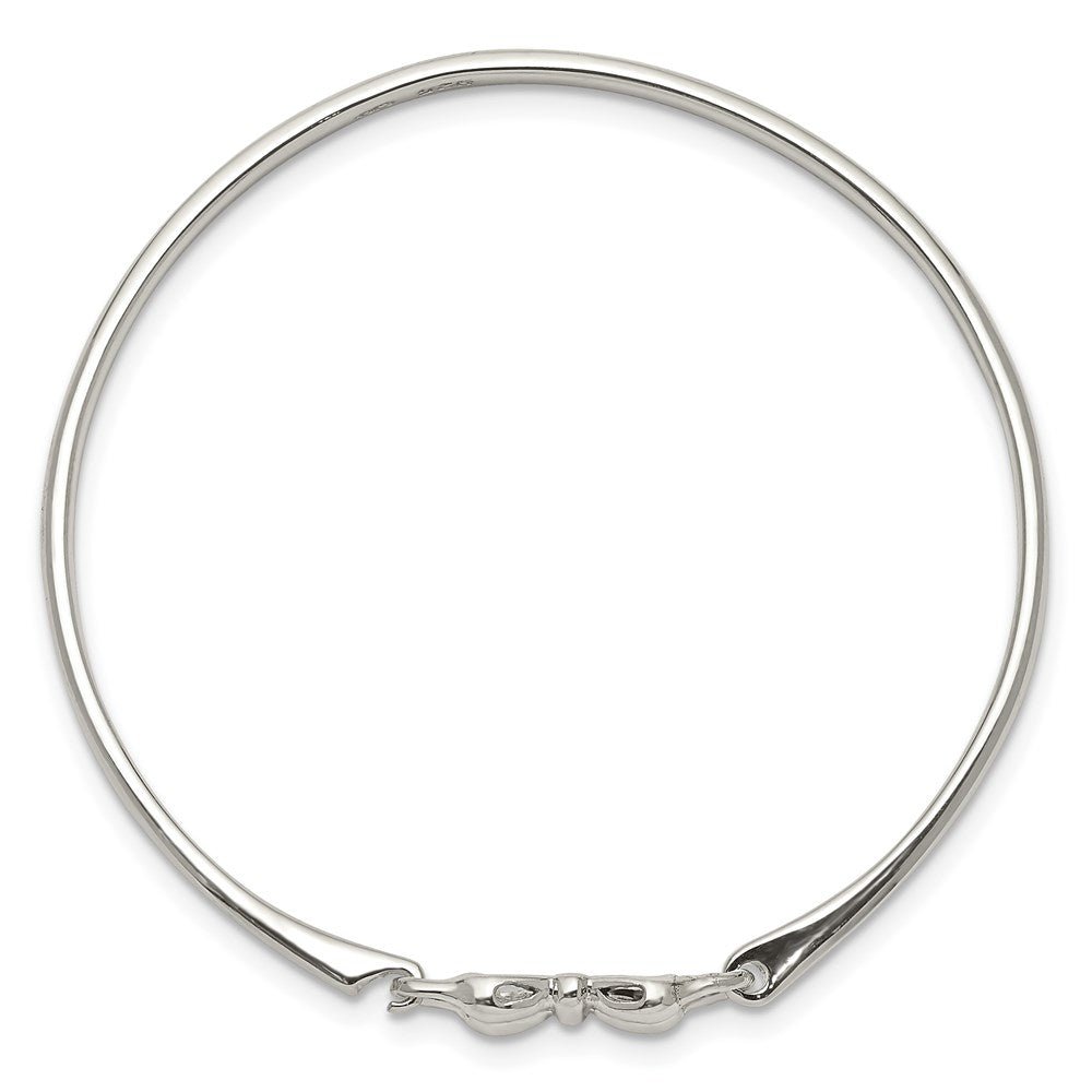 Sterling Silver Polished Bow Baby Bangle Bracelet QB1056