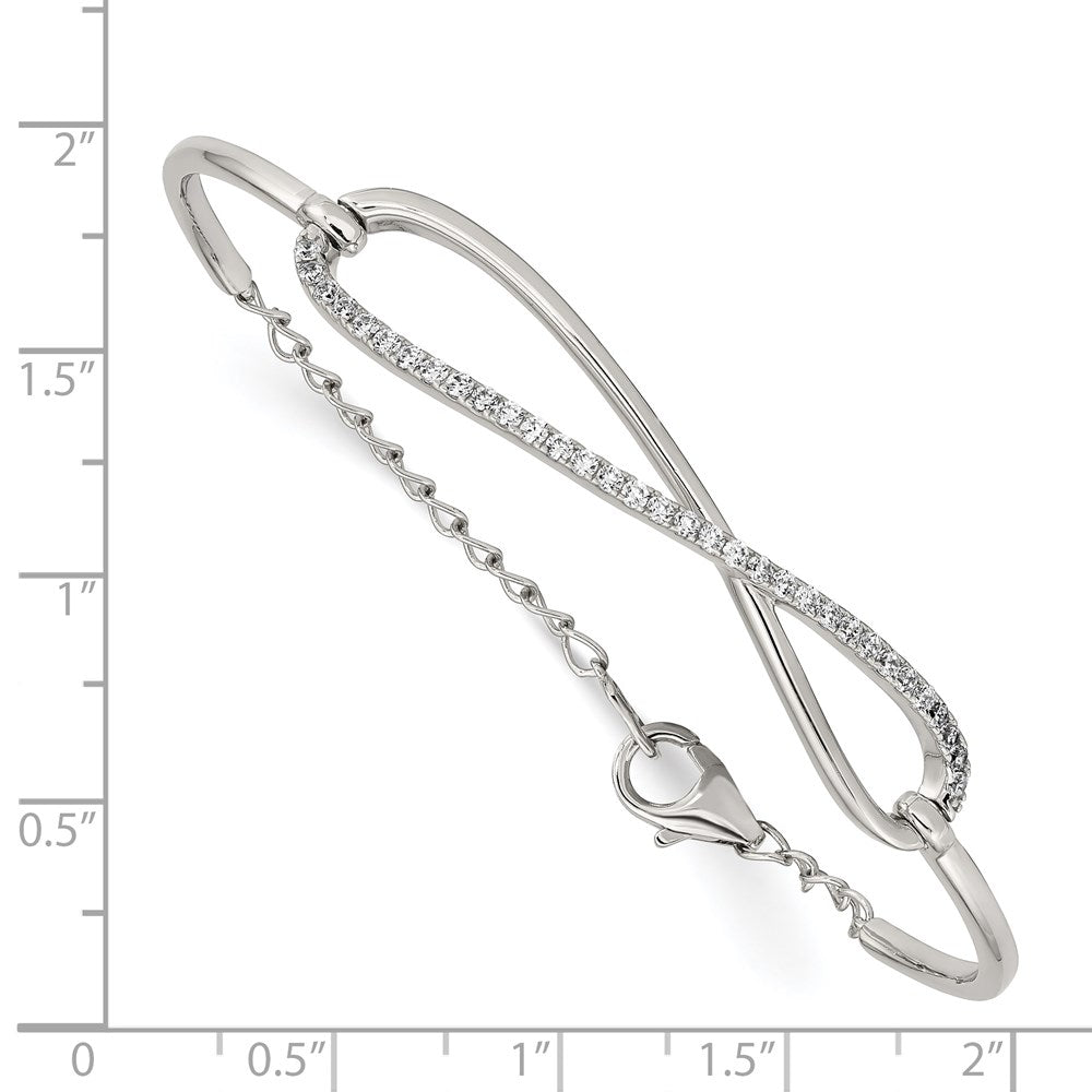 Sterling Shimmer Sterling Silver Rhodium-plated 33 Stone CZ Infinity Symbol Bracelet QB1064