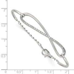 Sterling Shimmer Sterling Silver Rhodium-plated 33 Stone CZ Infinity Symbol Bracelet QB1064