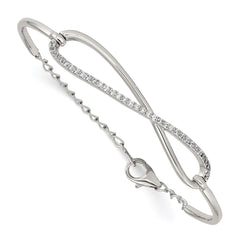Sterling Shimmer Sterling Silver Rhodium-plated 33 Stone CZ Infinity Symbol Bracelet QB1064