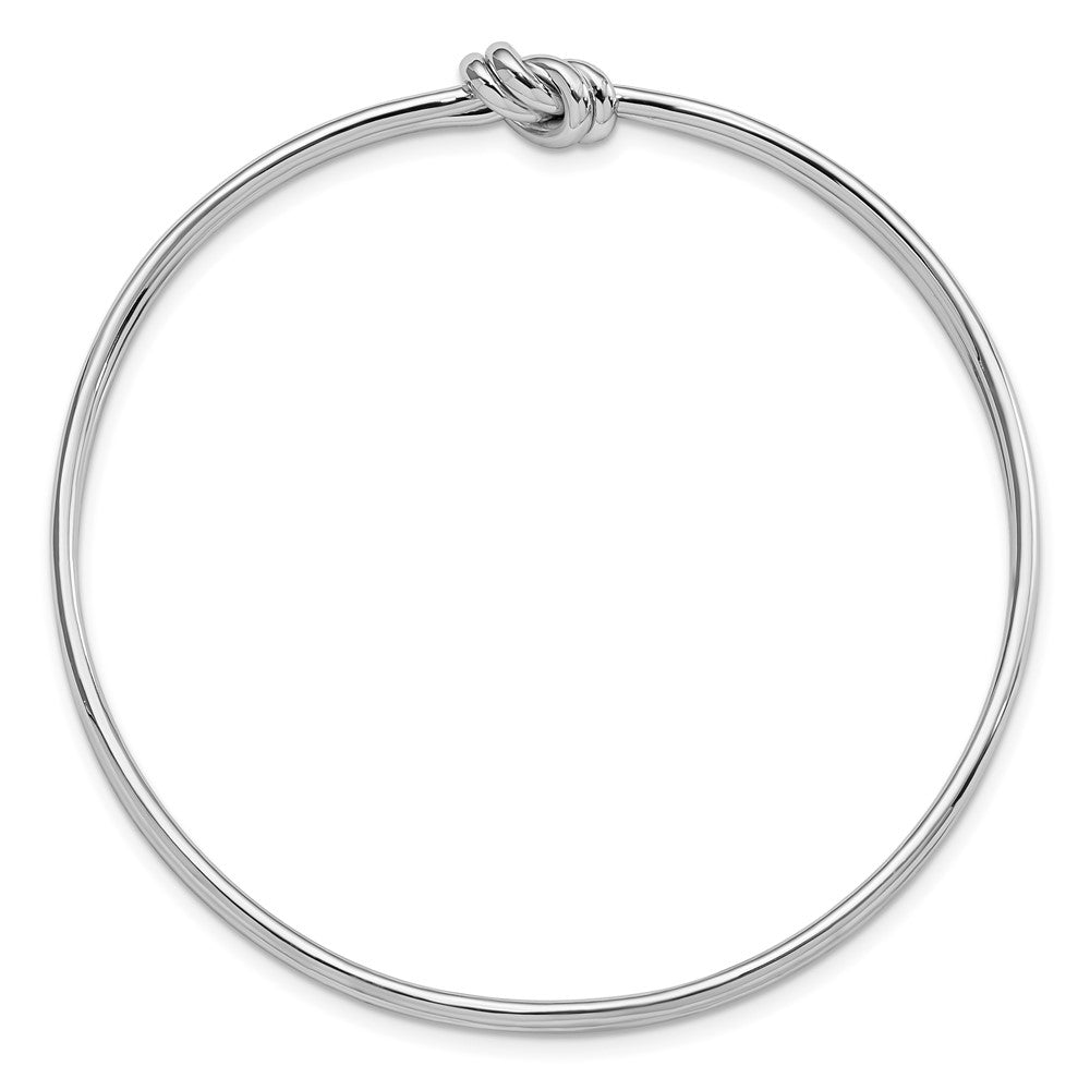 Sterling Silver Rhodium-plated Polished Knot Slip on Bangle QB1080
