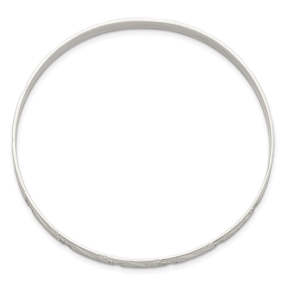 Sterling Silver 5mm Diamond Cut Slip-on Bangle QB1081