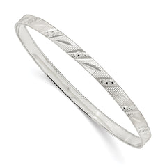 Sterling Silver 5mm Diamond Cut Slip-on Bangle QB1081