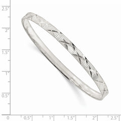 Sterling Silver 5mm Diamond Cut Slip-on Bangle QB1082