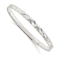 Sterling Silver 5mm Diamond Cut Slip-on Bangle QB1082