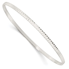 Sterling Silver Diamond Cut Slip-on Bangle QB1083
