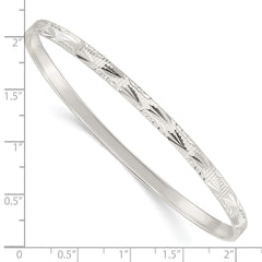 Sterling Silver Diamond Cut Slip-on Bangle QB1084